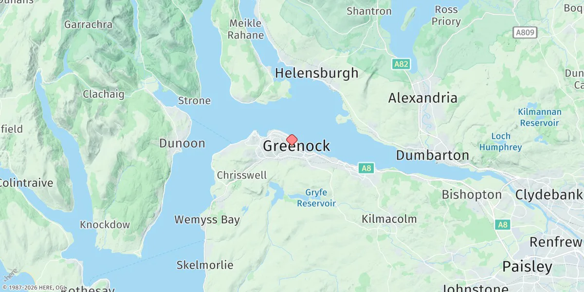 Map preview for Greenock