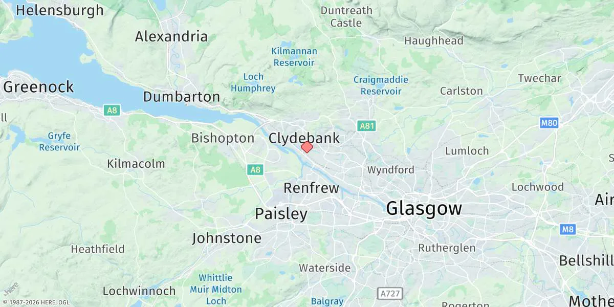 Map preview for Clydebank (Rothesay Dock)
