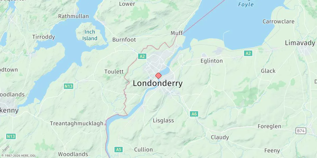 Map preview for Derry/Londonderry