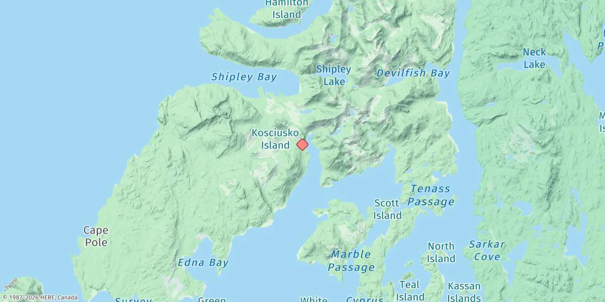 Map preview for Holbrook, Kosciusko Island, Davidson Inlet, Alaska