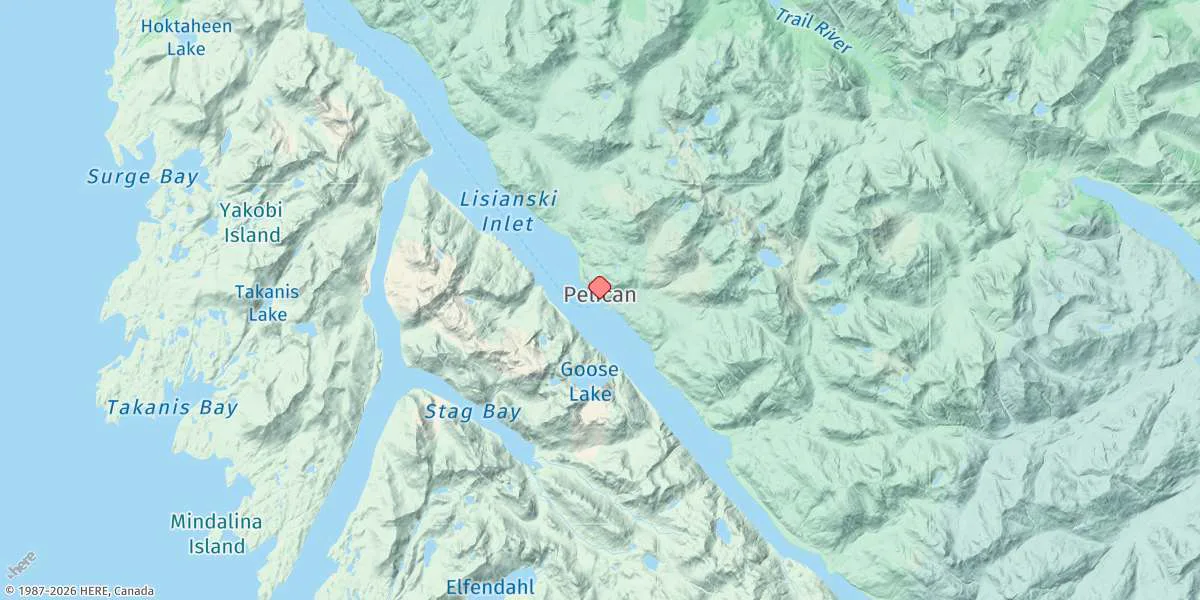 Map preview for Pelican Harbor, Lisianski Inlet, Ak