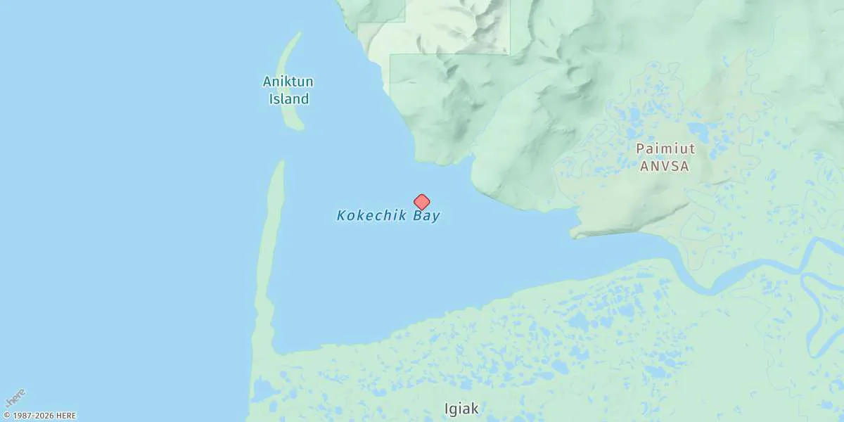 Map preview for Kokechik Bay, Bering Sea, Alaska