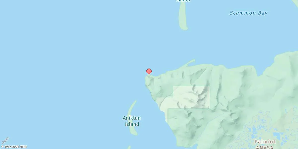 Map preview for Cape Romanzof, Bering Sea, Alaska